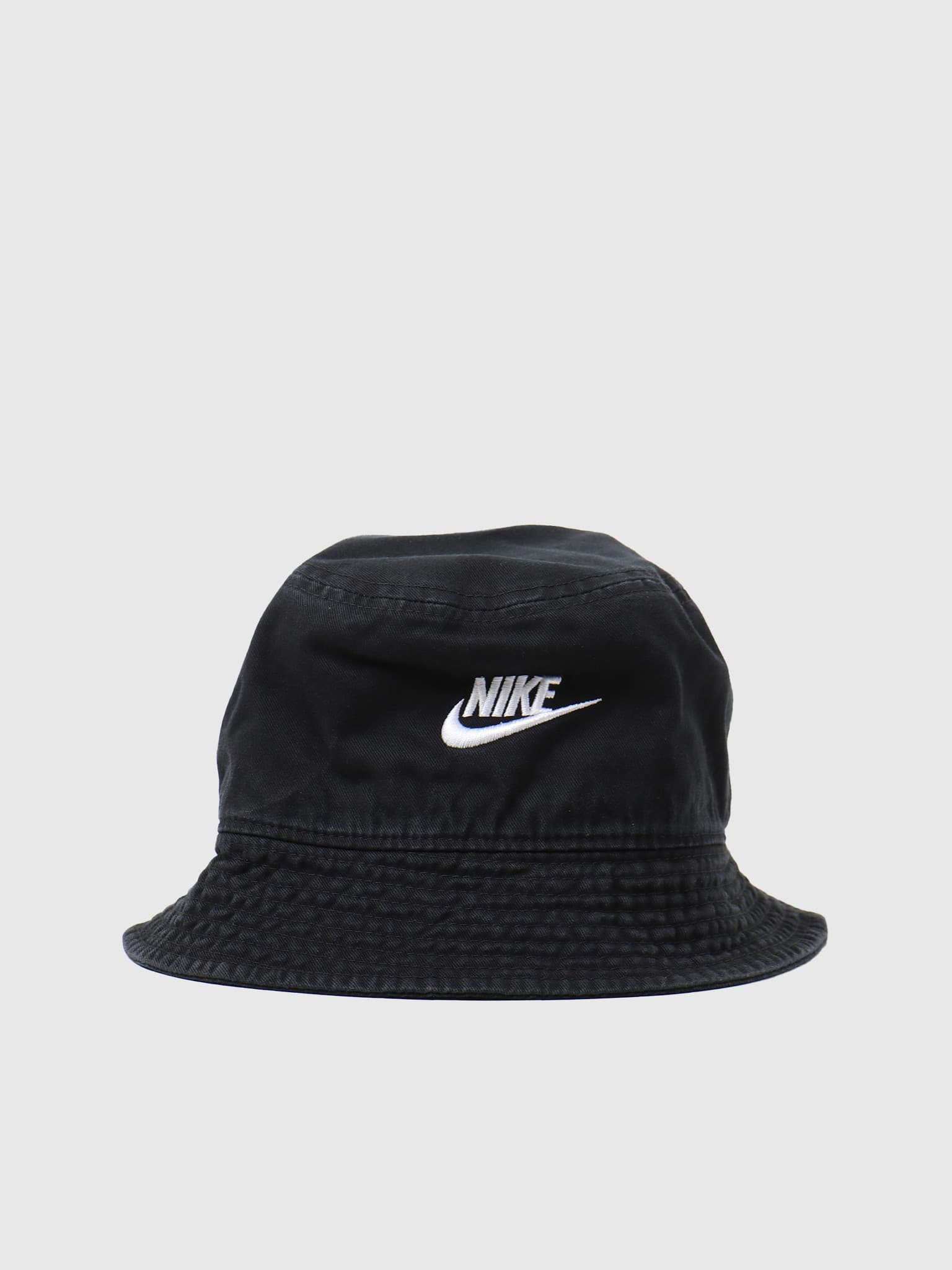 Nike NSW Bucket Hat Futura Wash Black White - Freshcotton