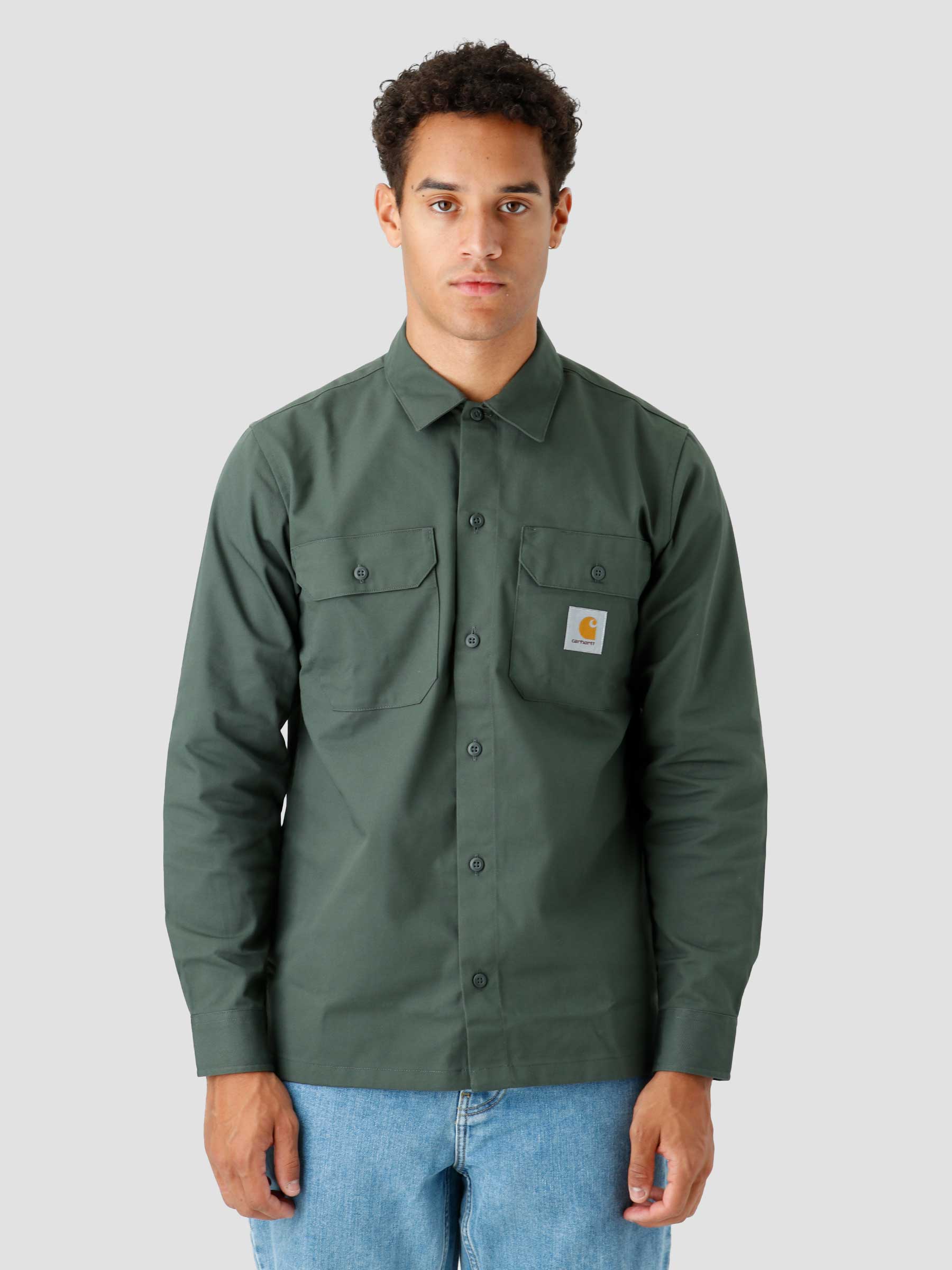 Carhartt WIP master short sleeve shirt in green