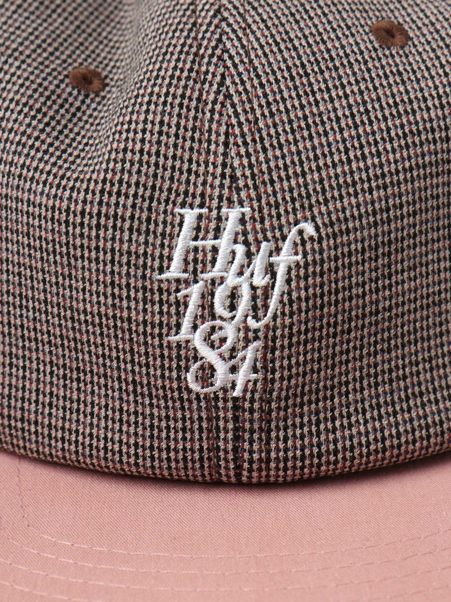 HUF Micro Houndstooth 6 Panel Hat Dusty Rose - Freshcotton