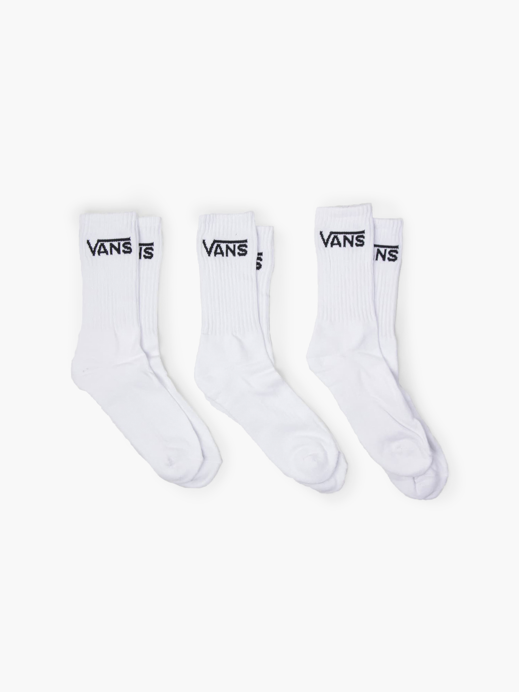 Vans Classic Crew Socks White 3-pack - Freshcotton