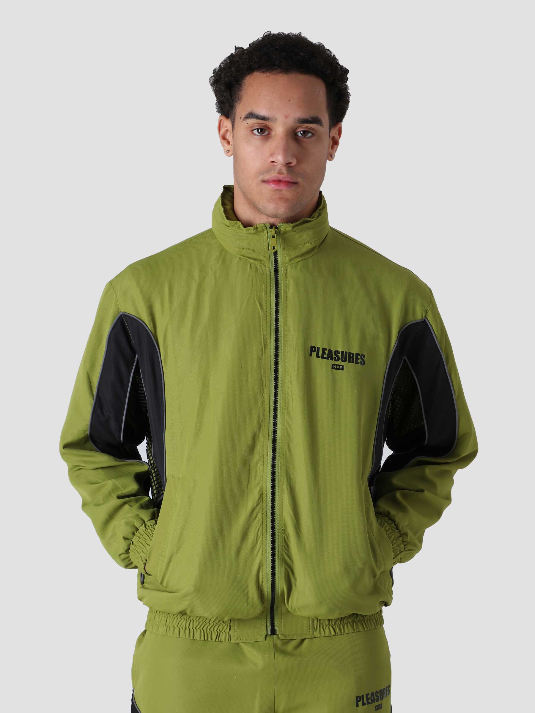 HUF Darton Track Jacket Green - Freshcotton