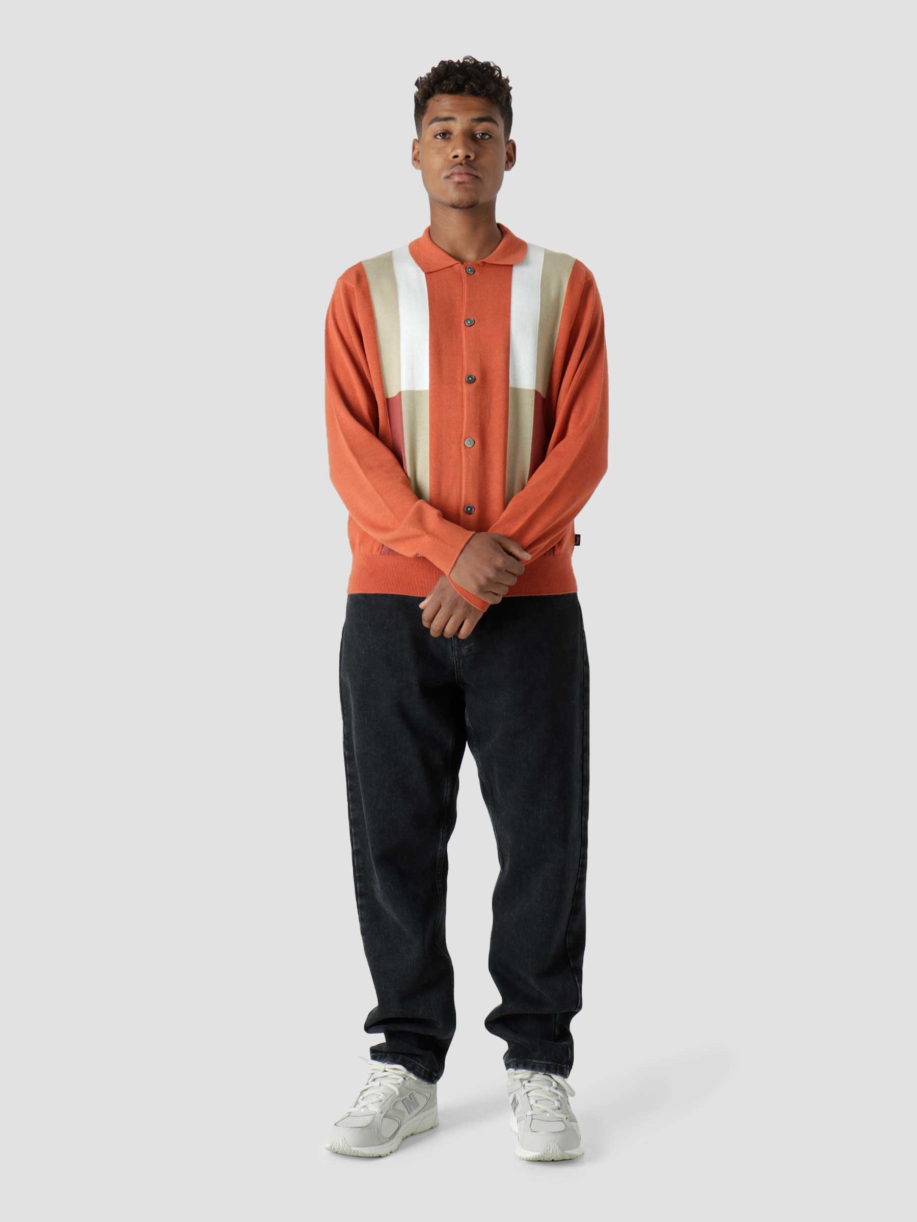 新品 Stussy Color Block Sweater S Orange