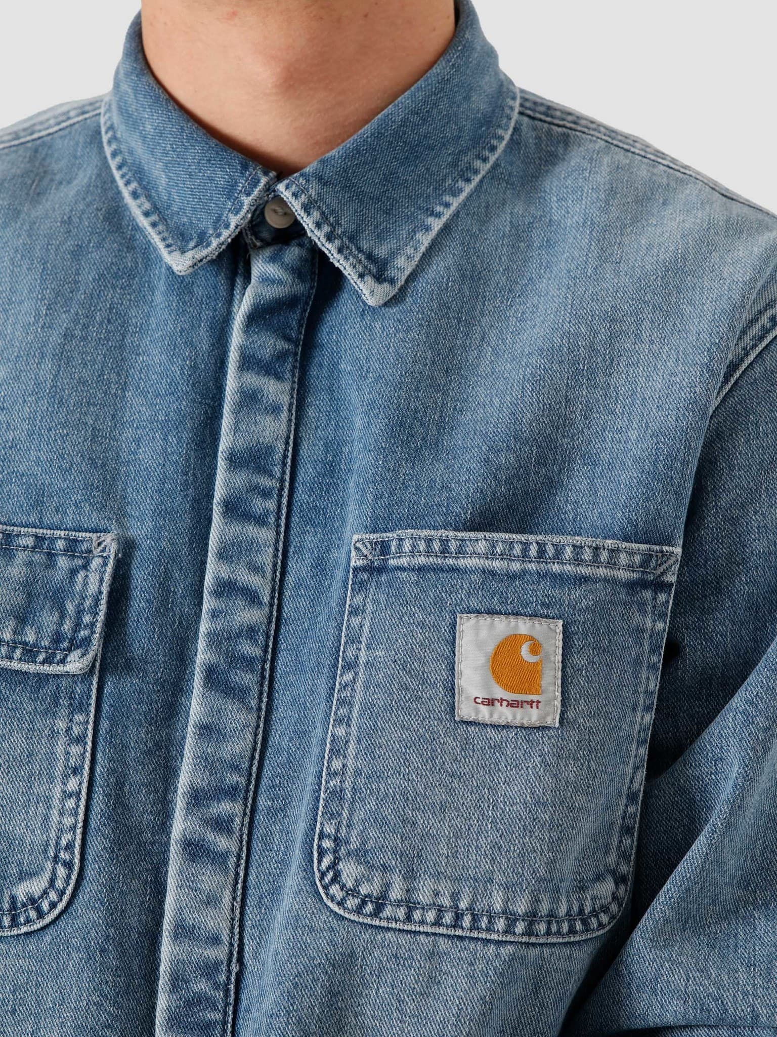 Carhartt WIP Salinac Shirt Jac Blue - Freshcotton