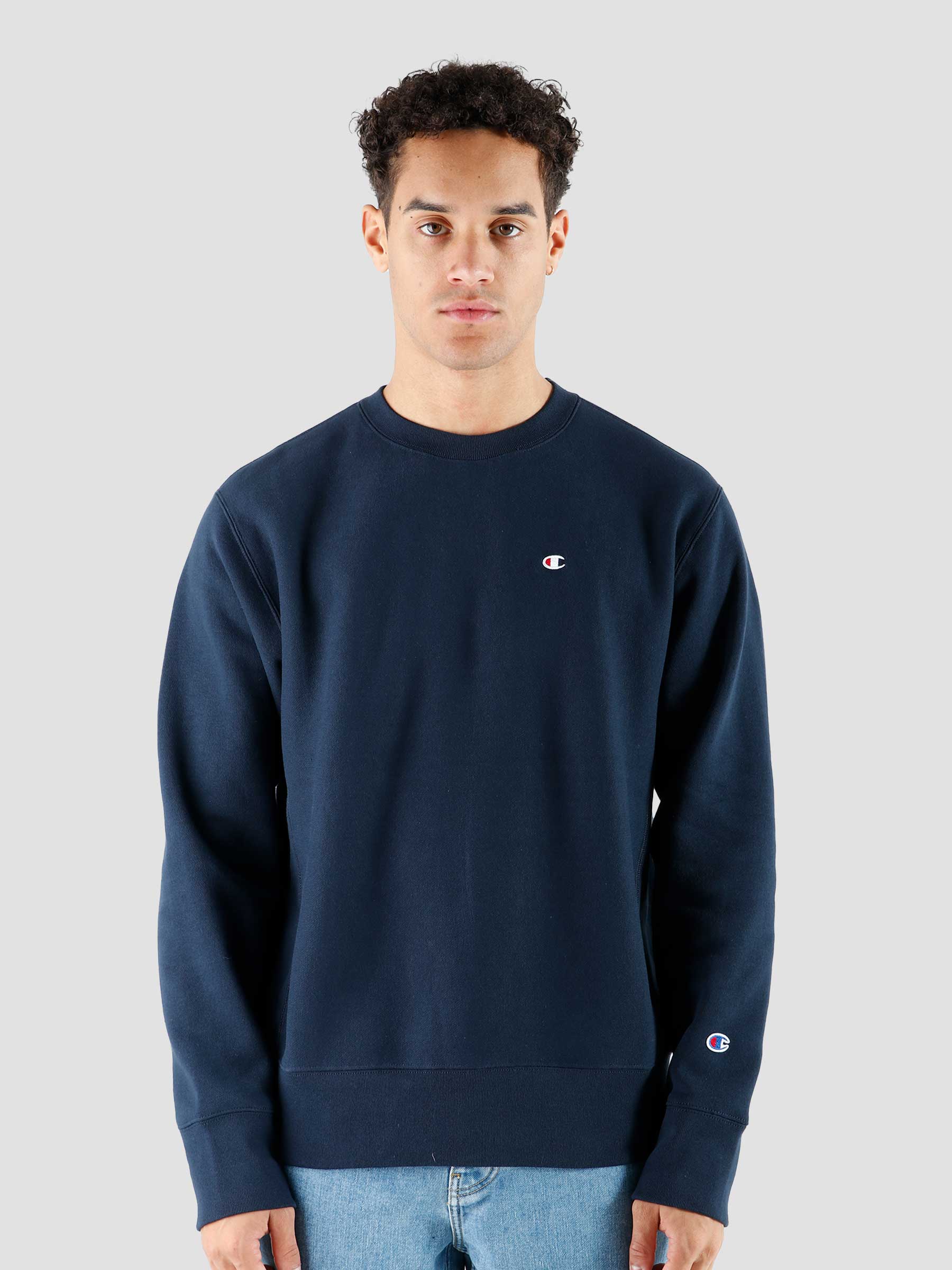 Champion Crewneck Sweatshirt Navy - Freshcotton