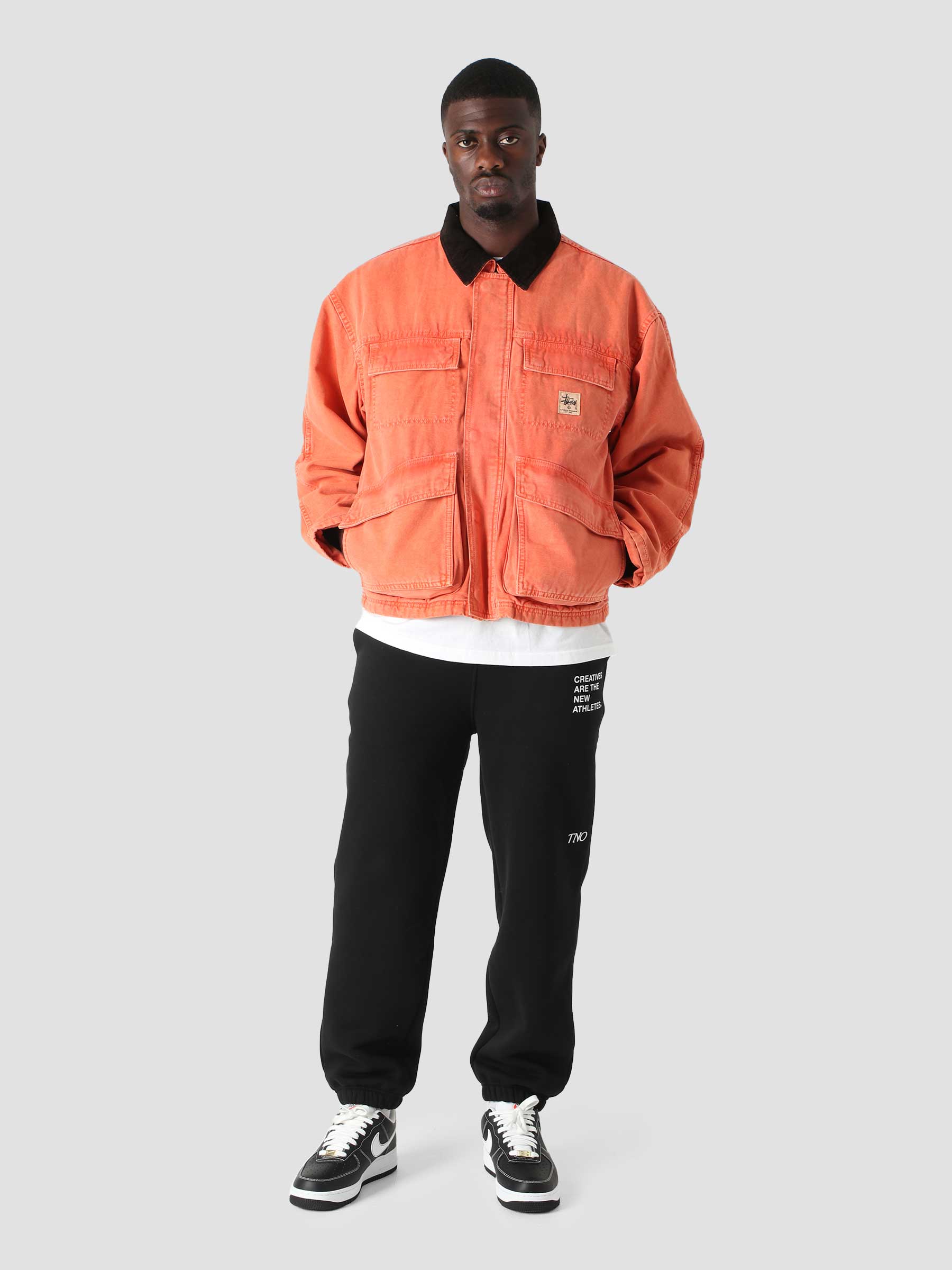 Stussy Washed Canvas Shop Jacket Orange - Freshcotton