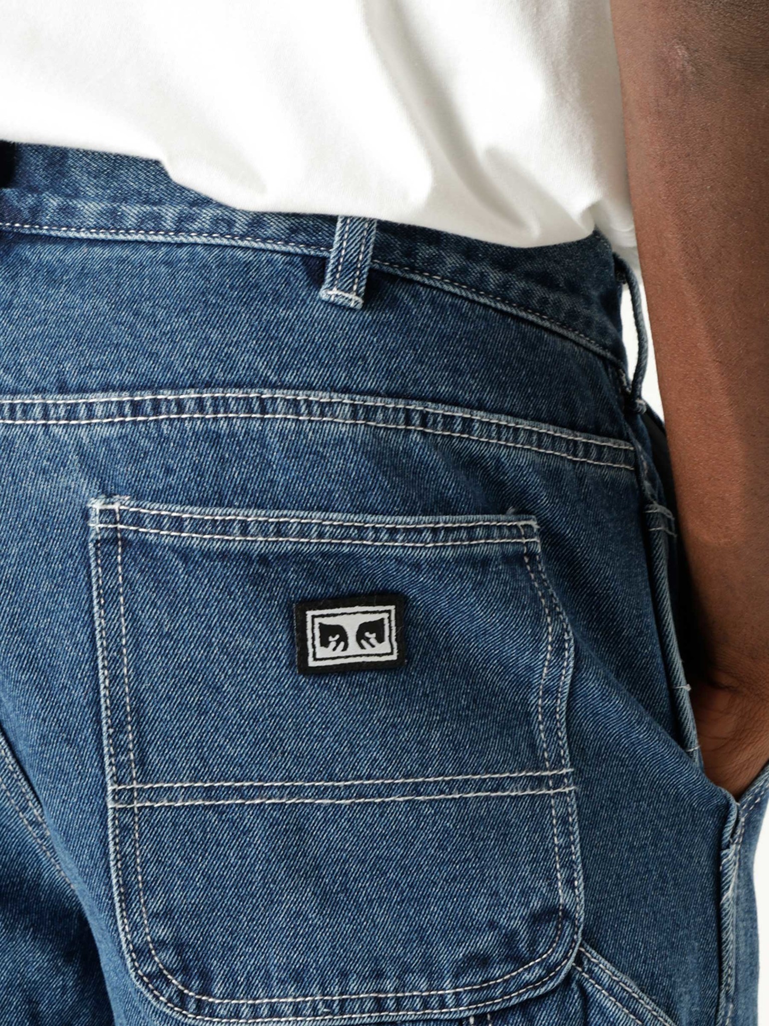 OBEY Hardwork Carpenter Denim Pants Light Indigo - Penloe