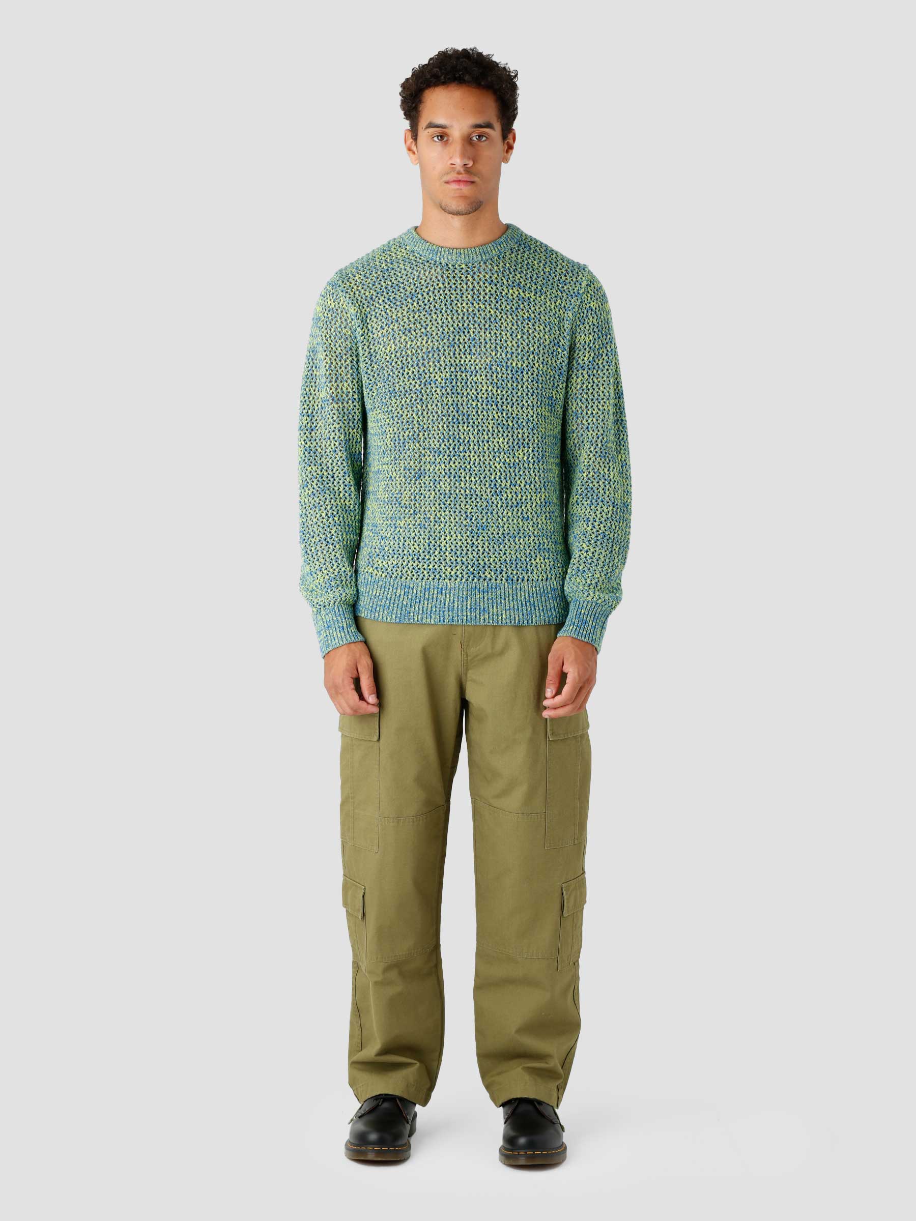 Stussy 2 Tone Loose Gauge Sweater Green - Freshcotton