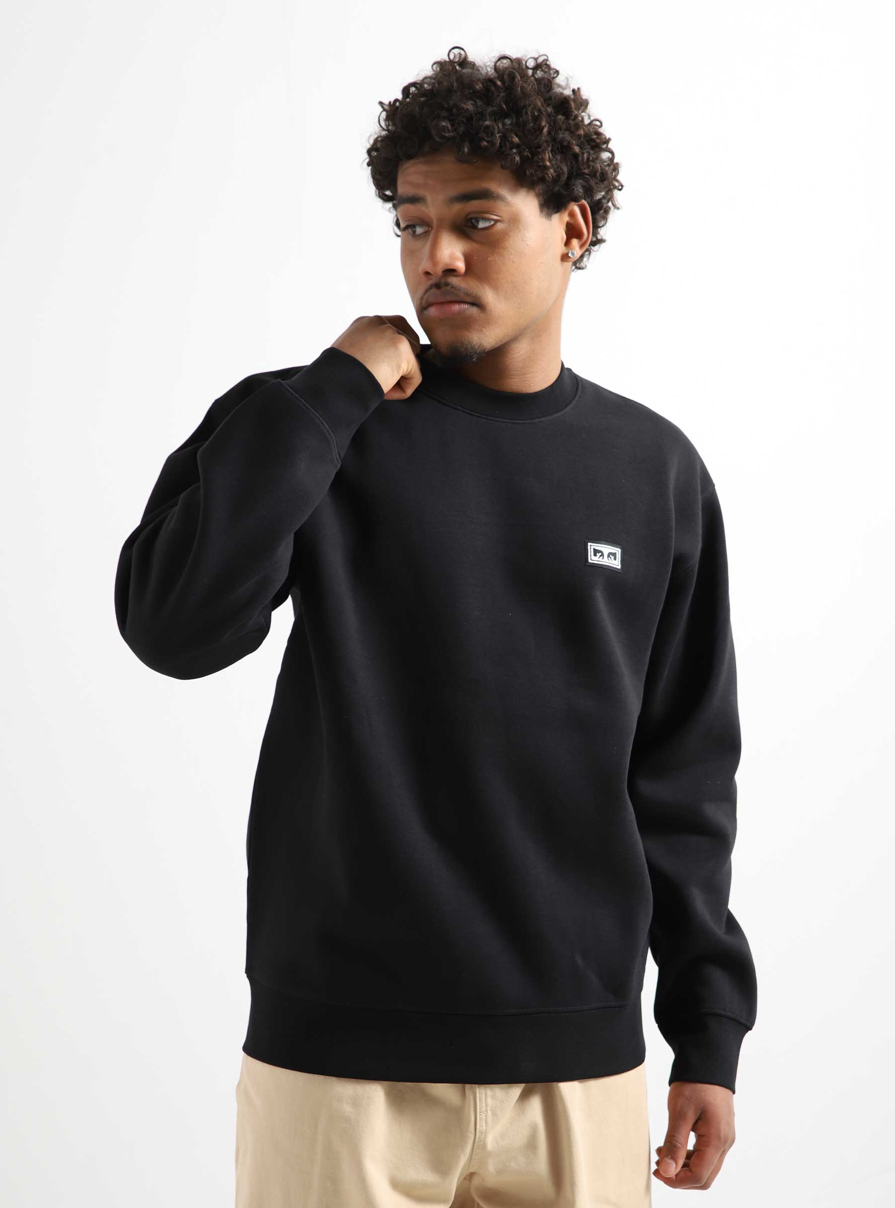 Obey Established Works Eyes Crew Black - Freshcotton