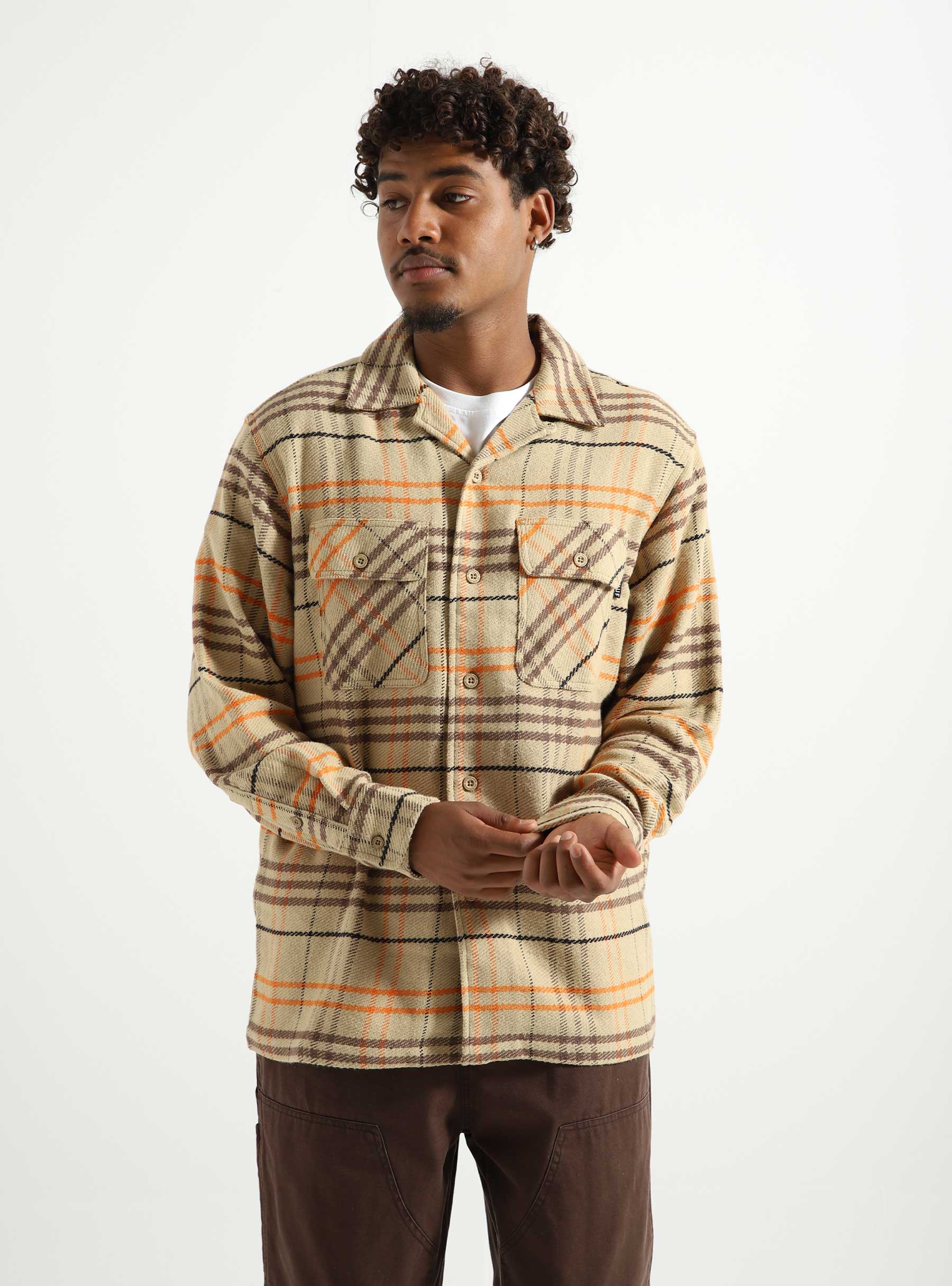 HUF Westridge Woven Shirt Oatmeal - Freshcotton