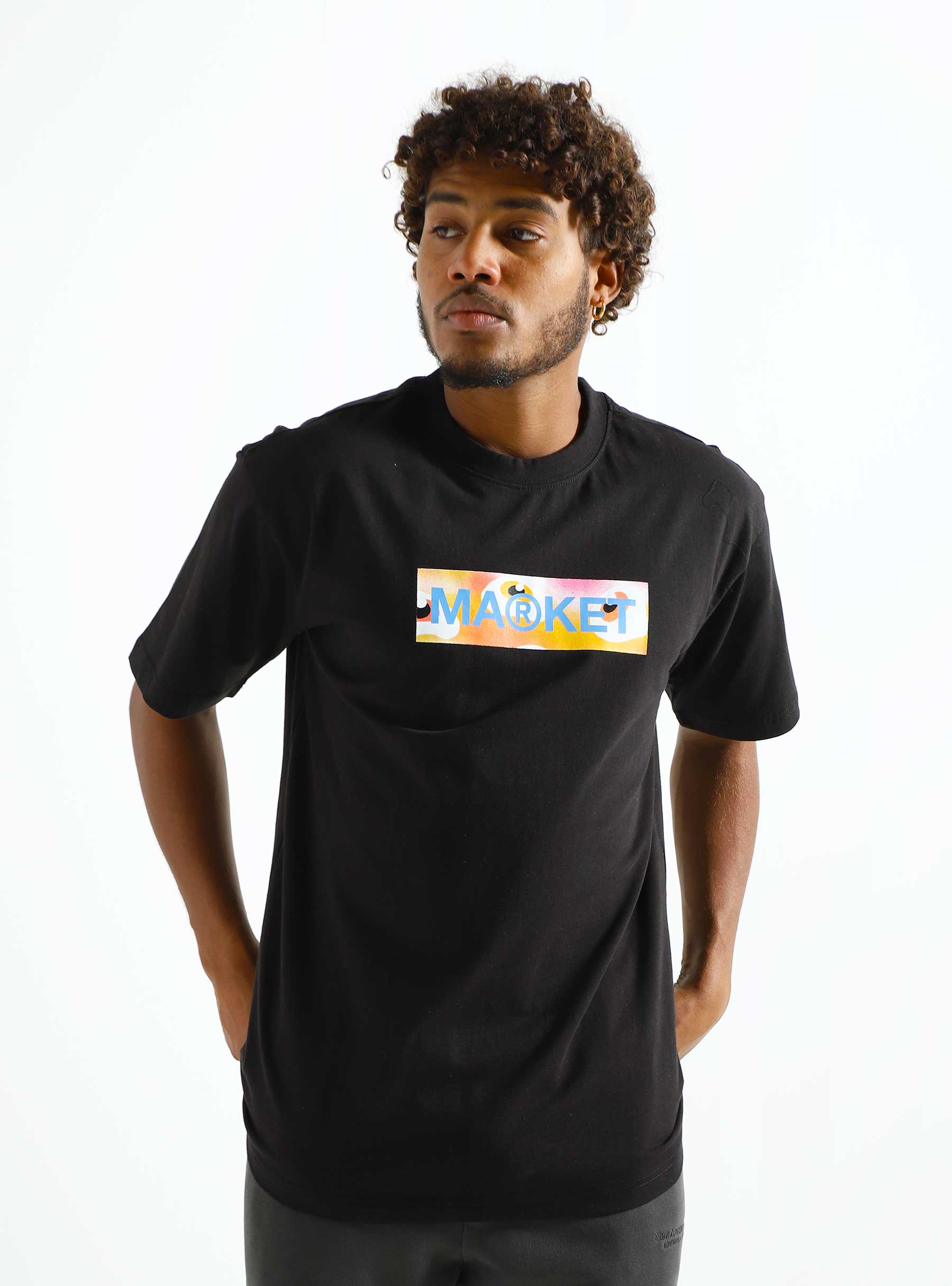 Market Market Bar Logo T-Shirt Black - Freshcotton