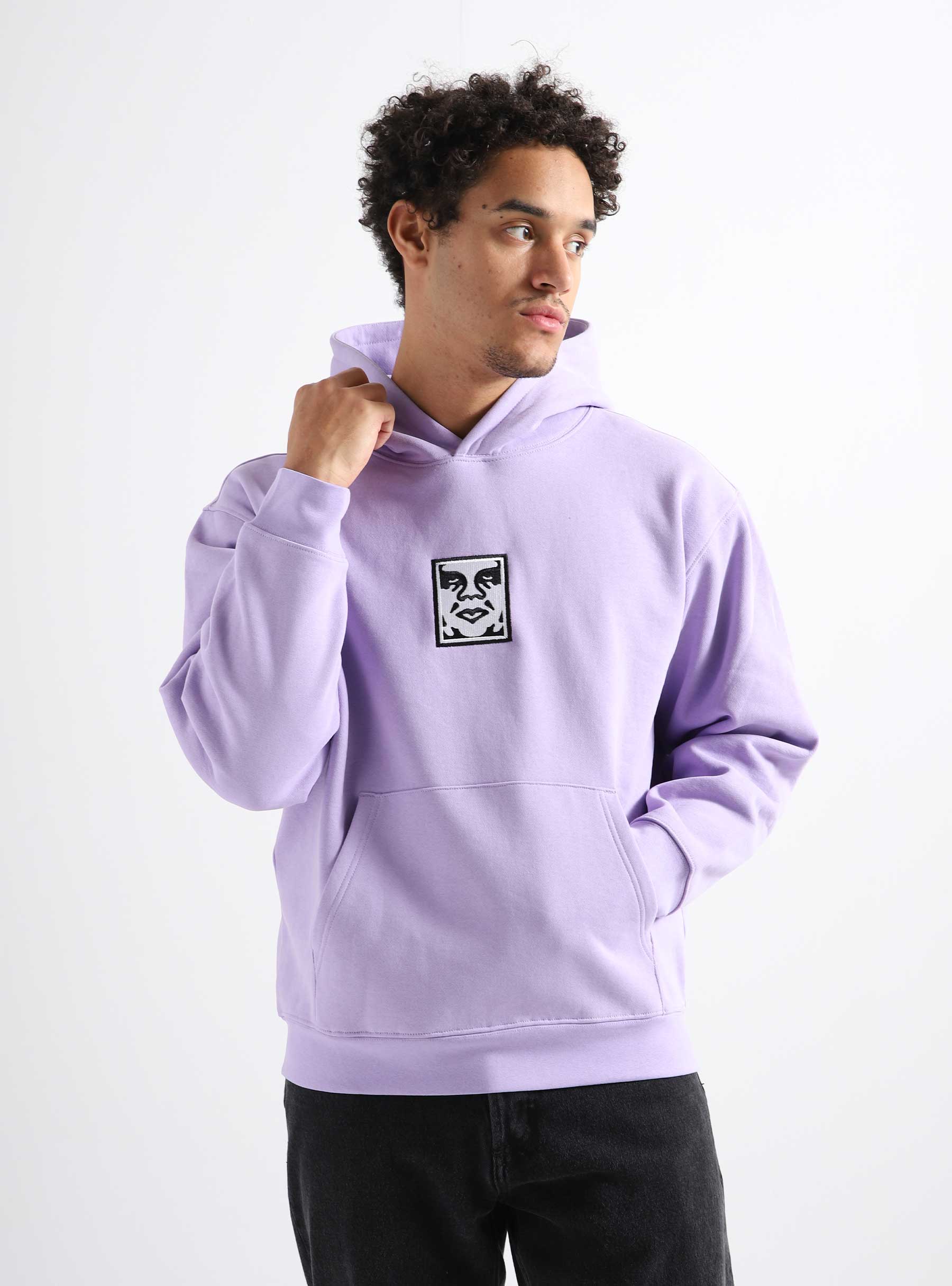 Obey Icon Extra Heavy Hoodie Digital Lavender - Freshcotton