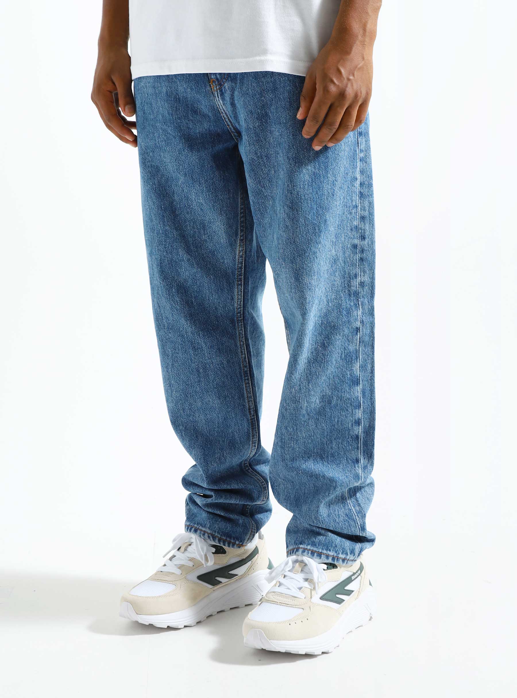 Tommy Jeans Isaac Relaxed Tapered Pants Denim Medium - Freshcotton