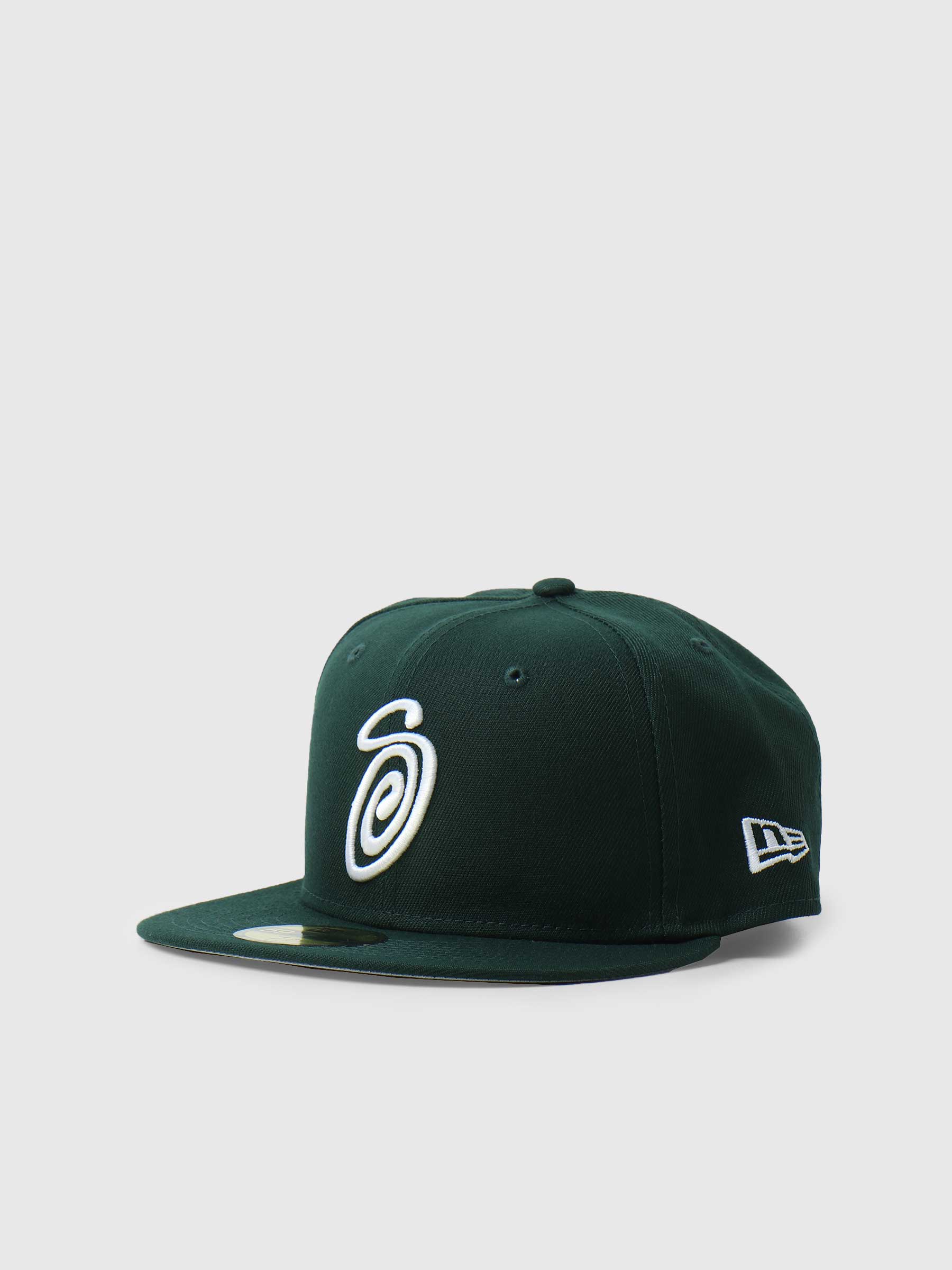 Stussy Curly S 59Fifty New Era Cap Forest - Freshcotton