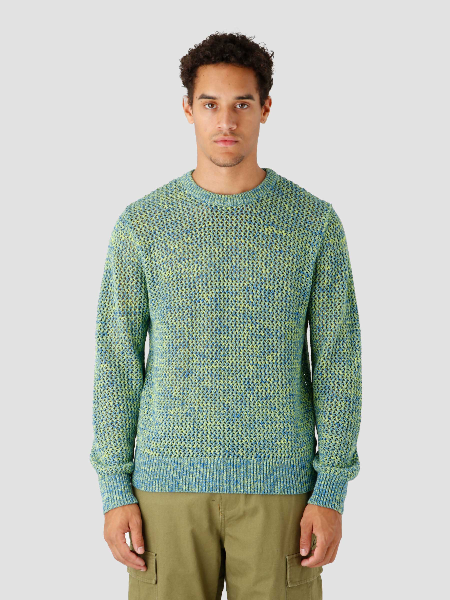 2 Tone Loose Gauge Sweater Green 117136-0401