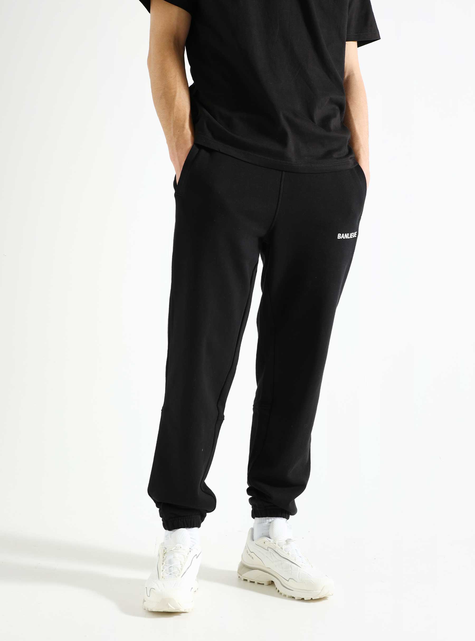 Banlieue B+ Script Sweatpants Black - Freshcotton