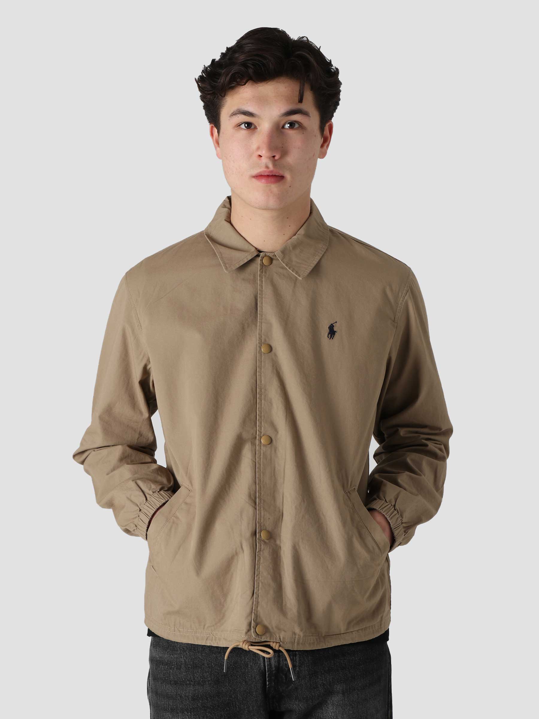 Polo Ralph Lauren RL Poplin Coach s Jacket Luxury Tan Freshcotton