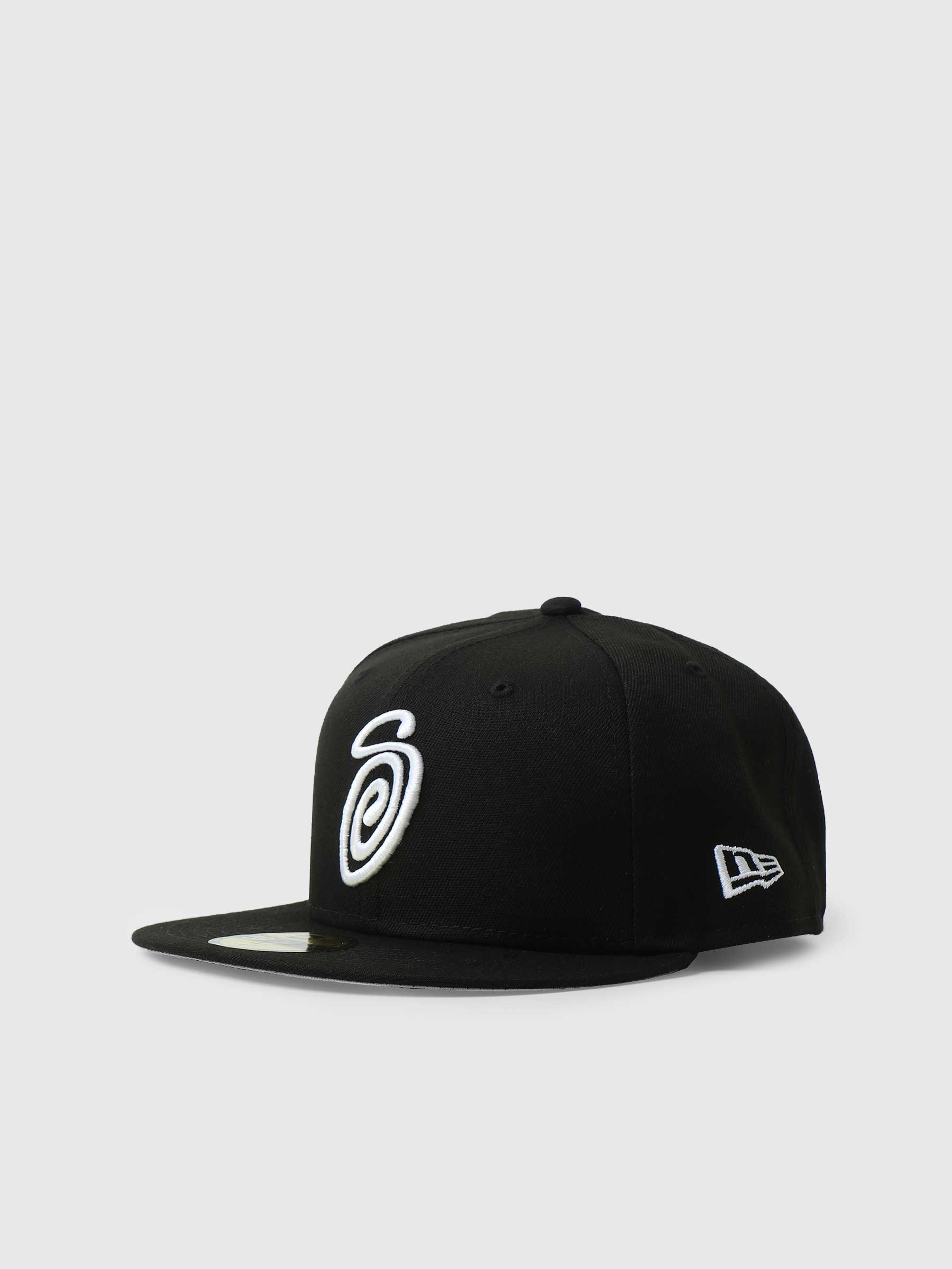 Stussy Curly S 59Fifty New Era Cap Black - Freshcotton