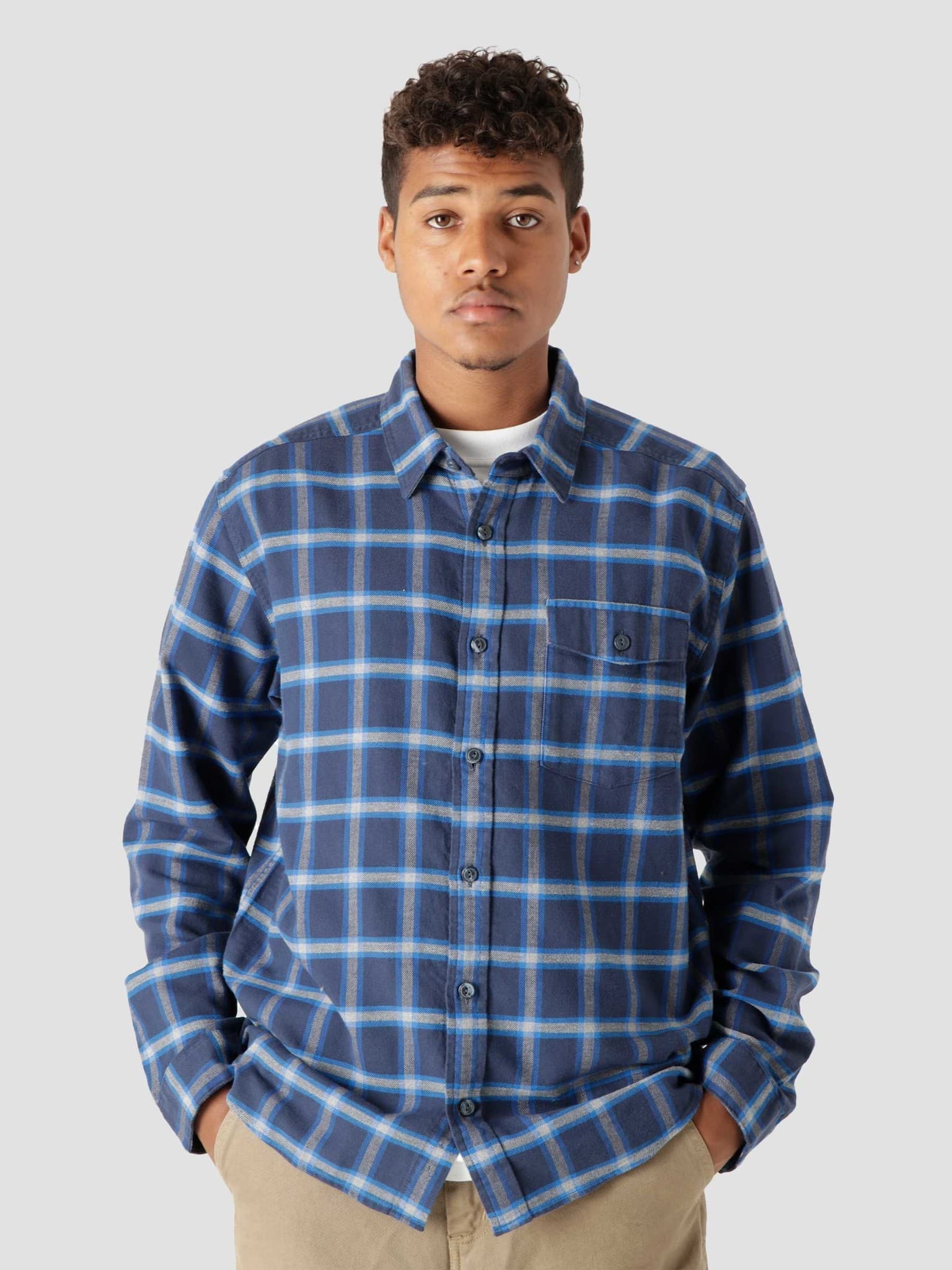 Patagonia fjord cheap flannel shirt navy