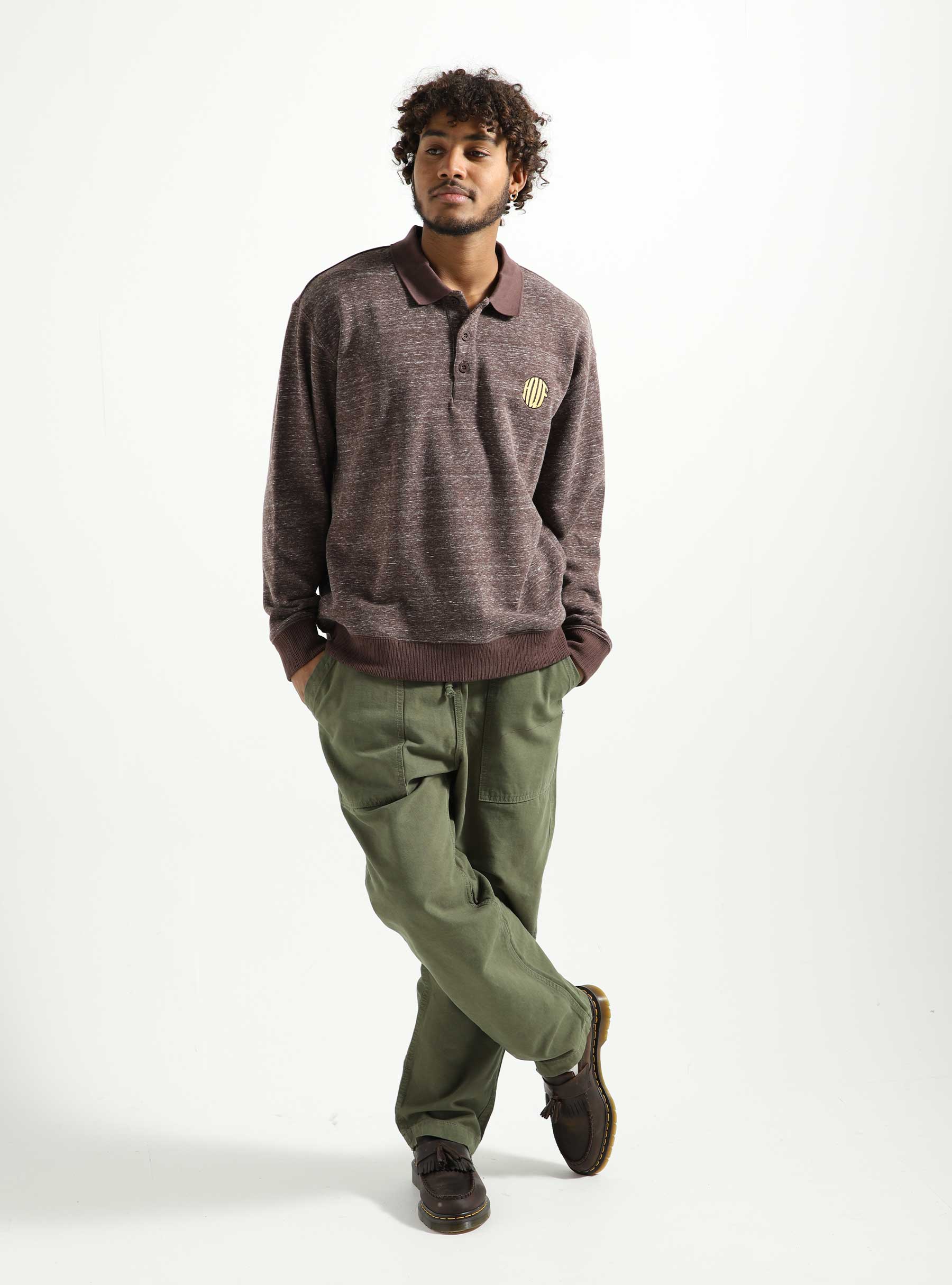 HUF Winston Polo Fleece Coffee - Freshcotton