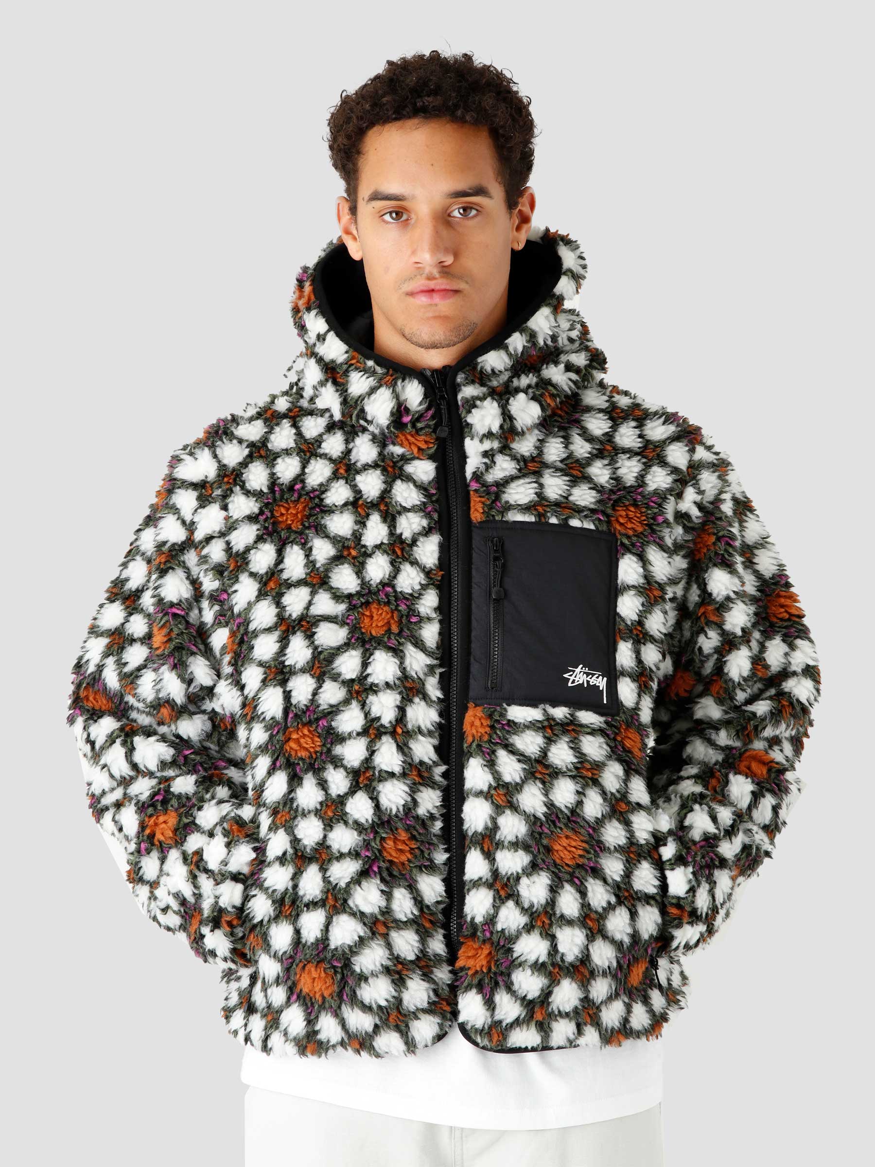 Stussy Pattern Sherpa Jacket Natural - Freshcotton