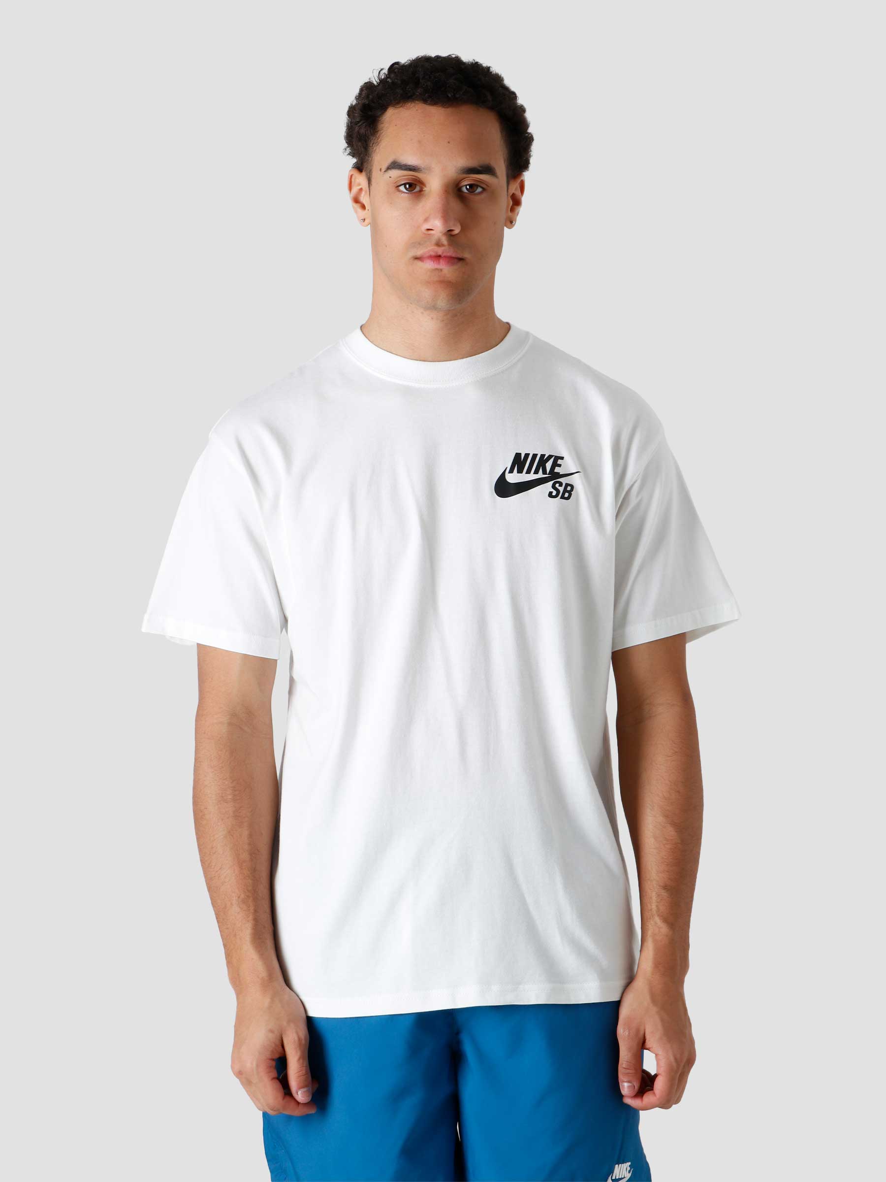 M Nk SB T-Shirt Logo White Black - Freshcotton