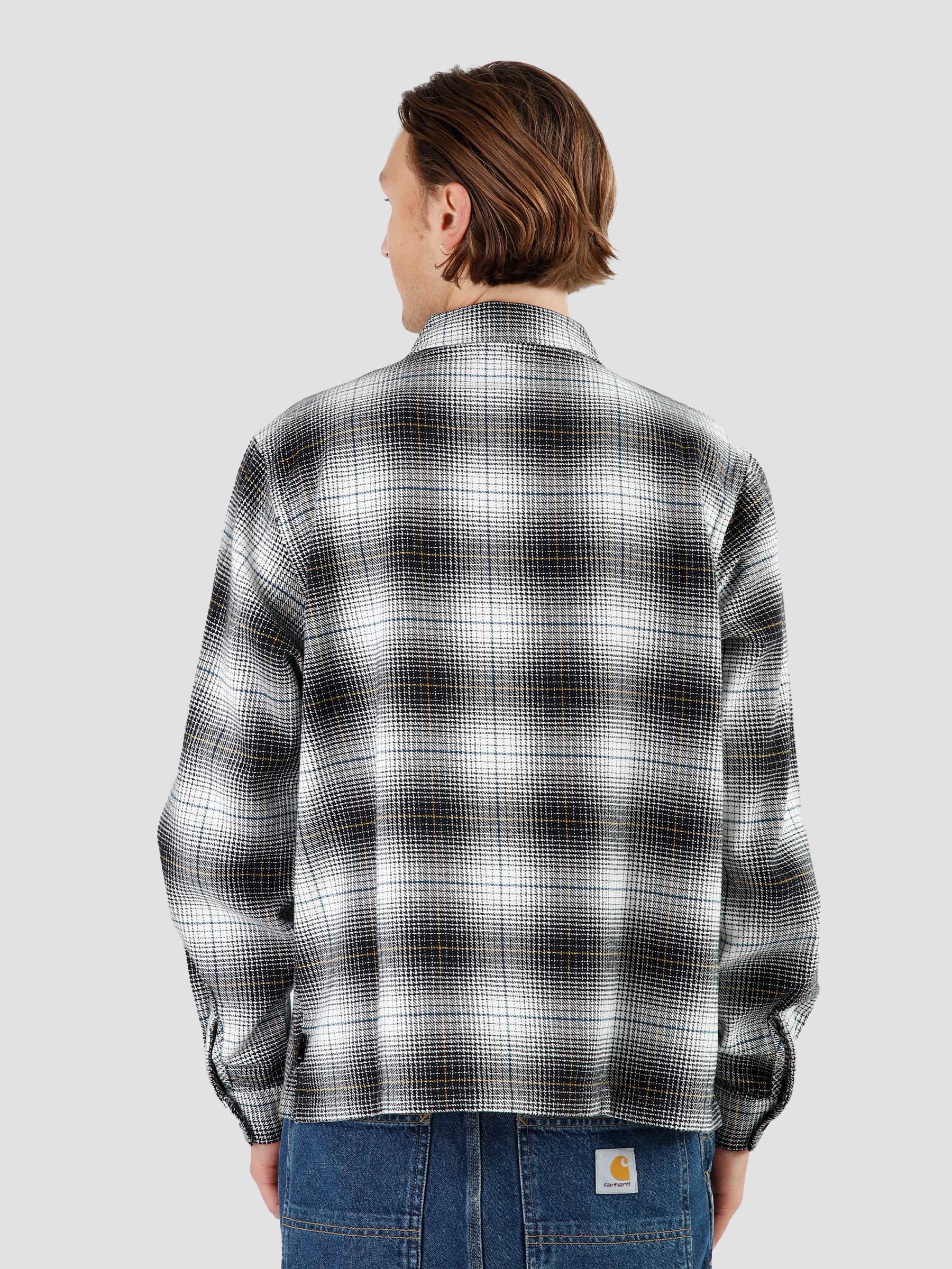 Paul Shadow Plaid Zip Shirt Black 1110238