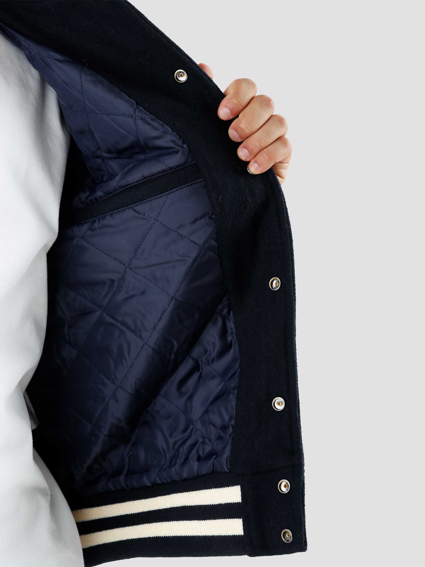 HUF 20 Year Classic H Varsity Jacket Navy - Freshcotton