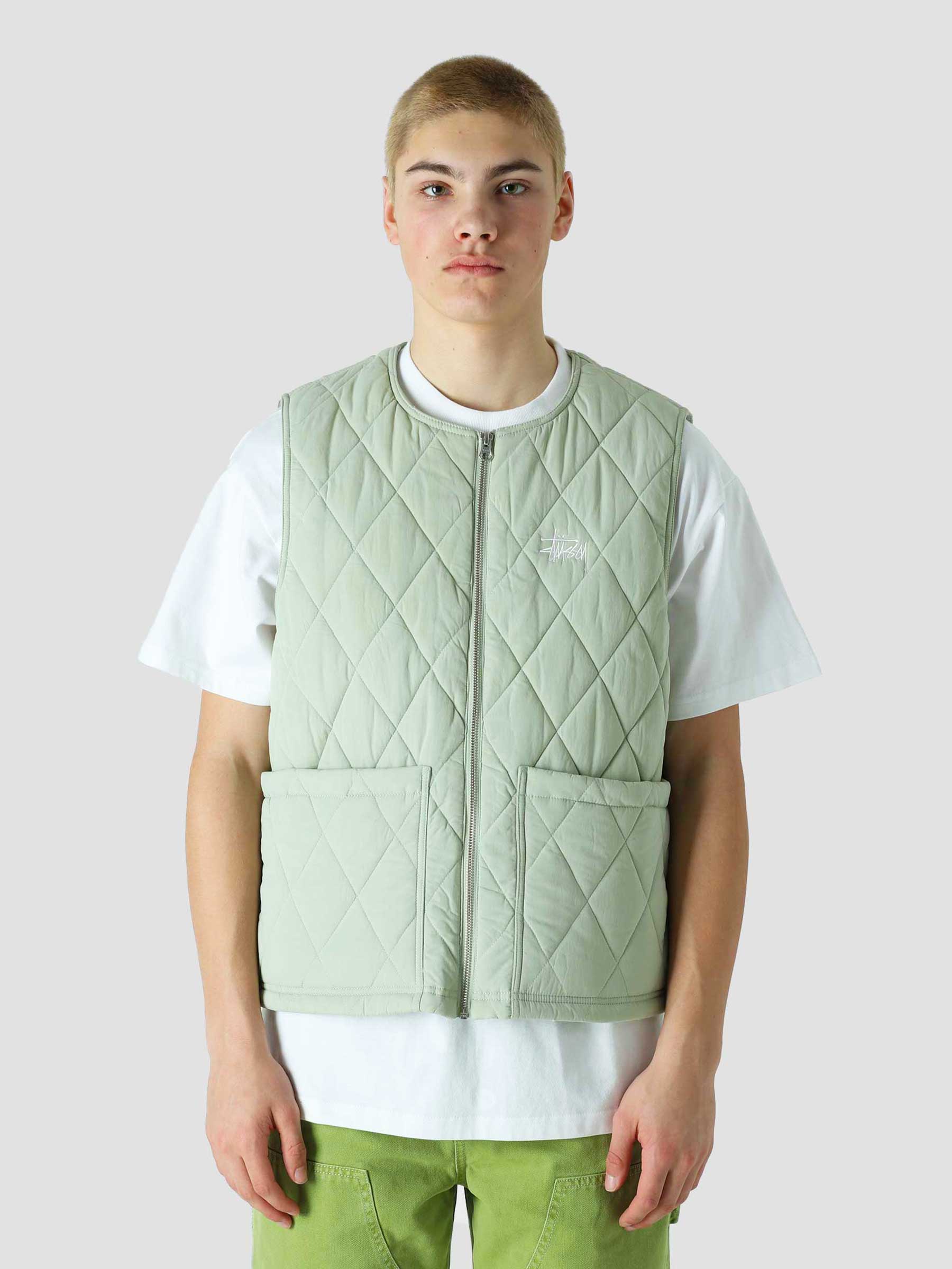 STUSSY DIAMOND QUILTED VEST SIZE:L - ベスト
