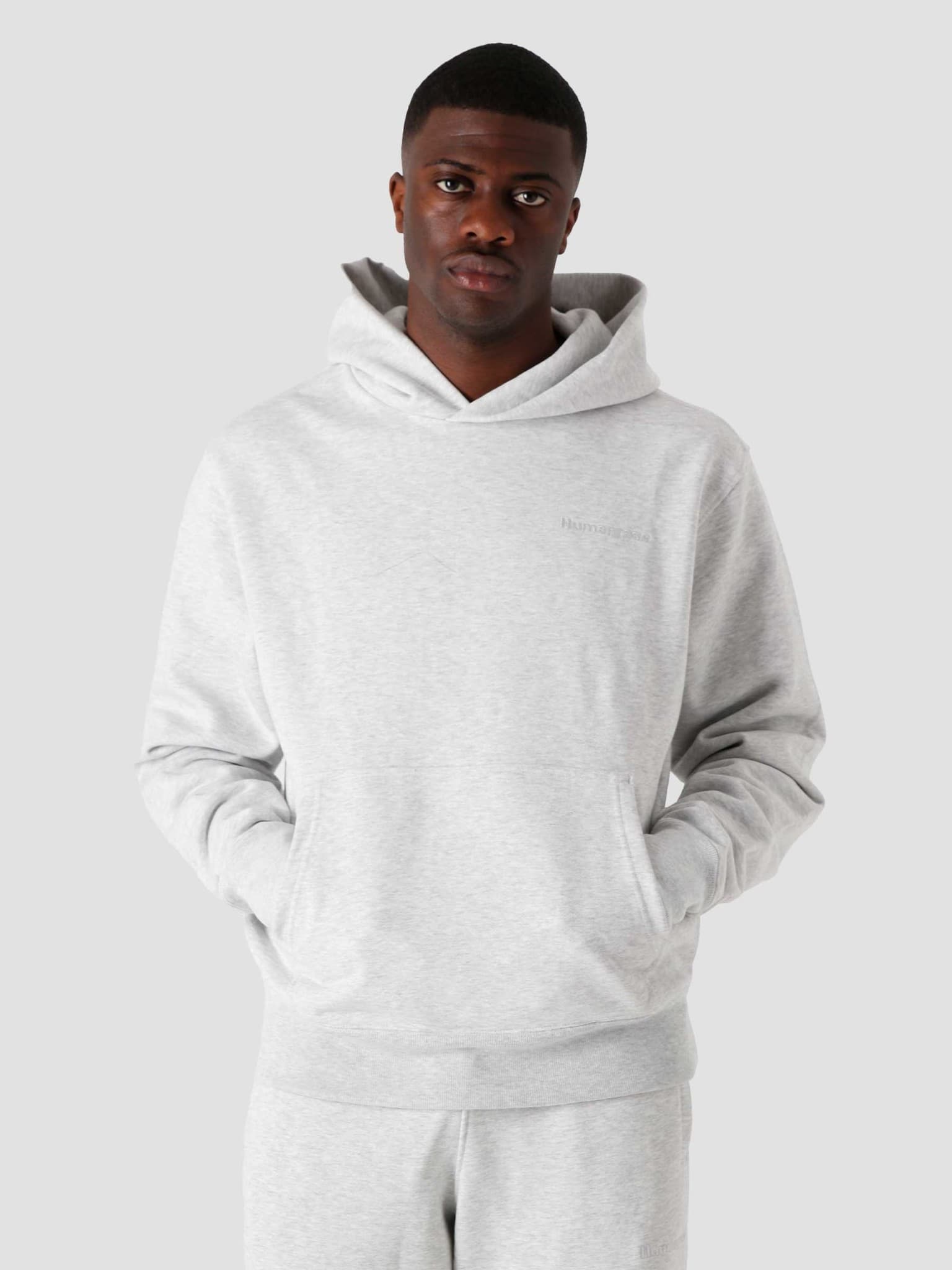 adidas Pw Basics Hood Light Grey Heather - Freshcotton