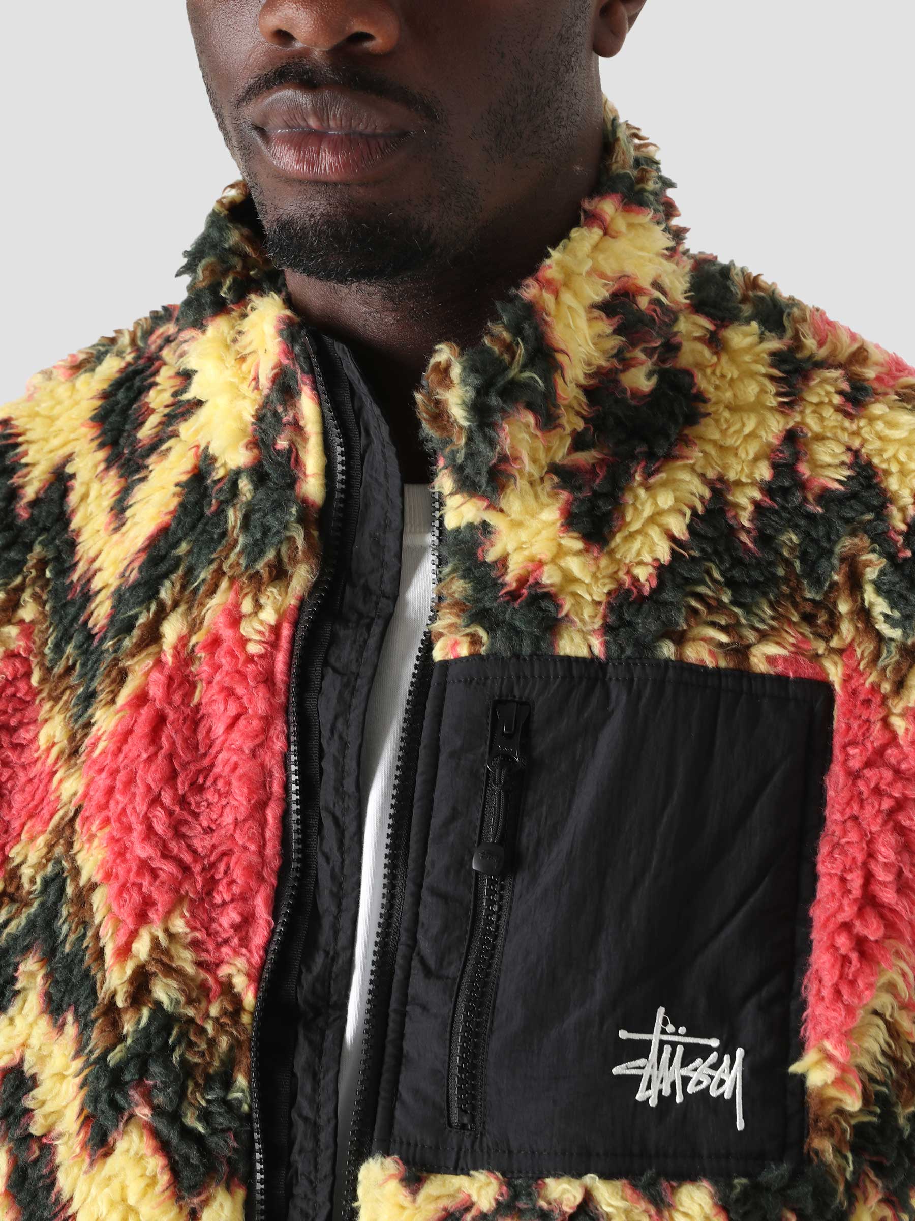 Stussy Fillmore Sherpa Vest Mustard - Freshcotton