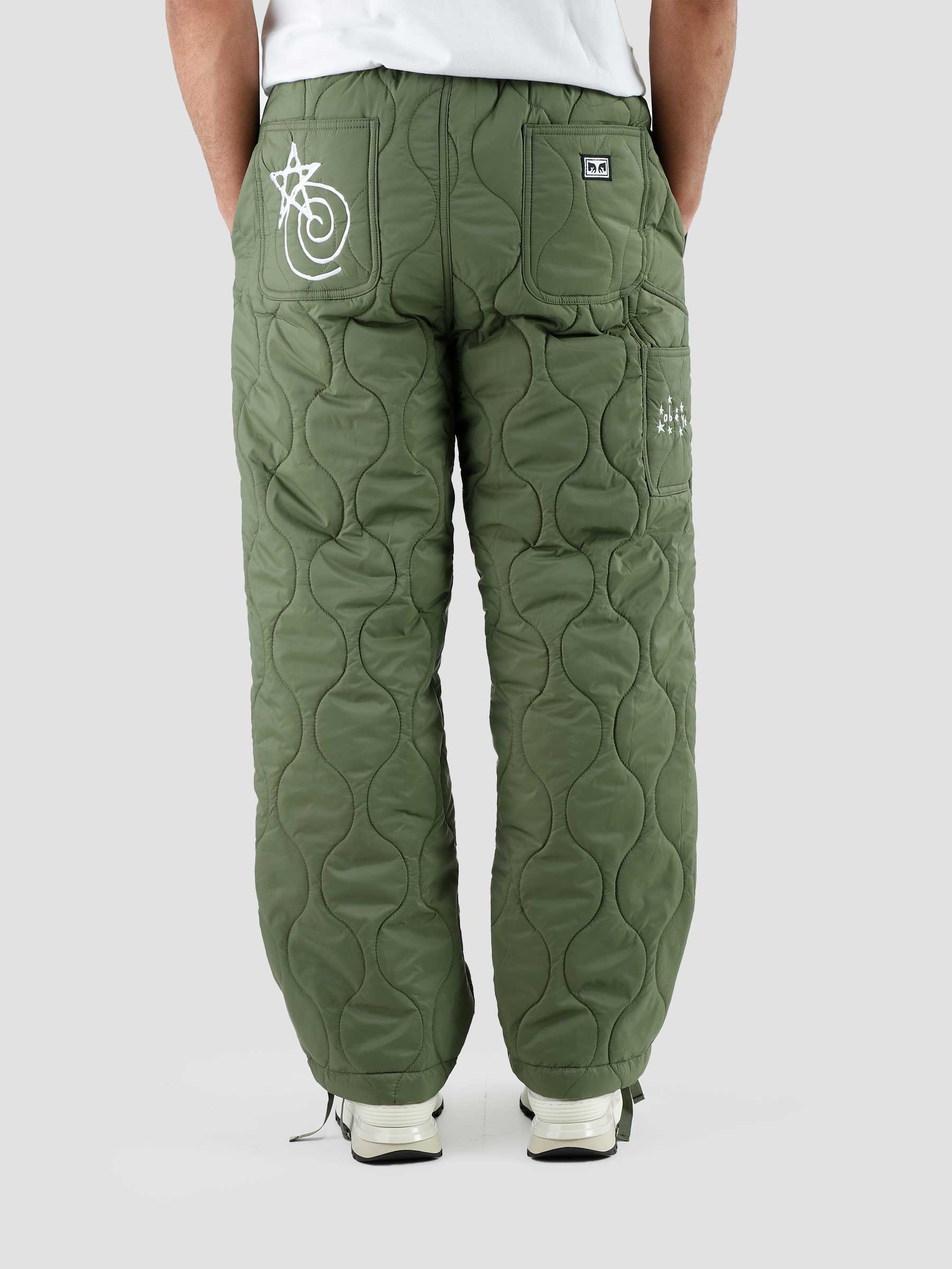 Obey Pant- Baseline Quilted Army green, Men