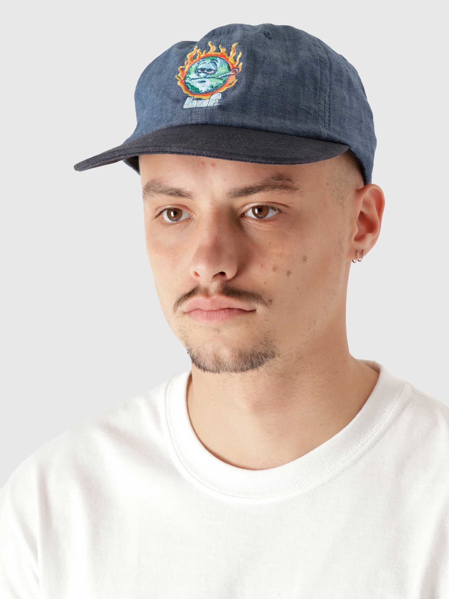 Global Warming 6 Panel Hat Blue Chambray HT00553